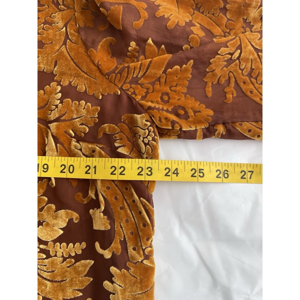 Soft Surroundings Floreat Mustard Gold Velvet Burnout Top Buttondown Size XL - Picture 3 of 6